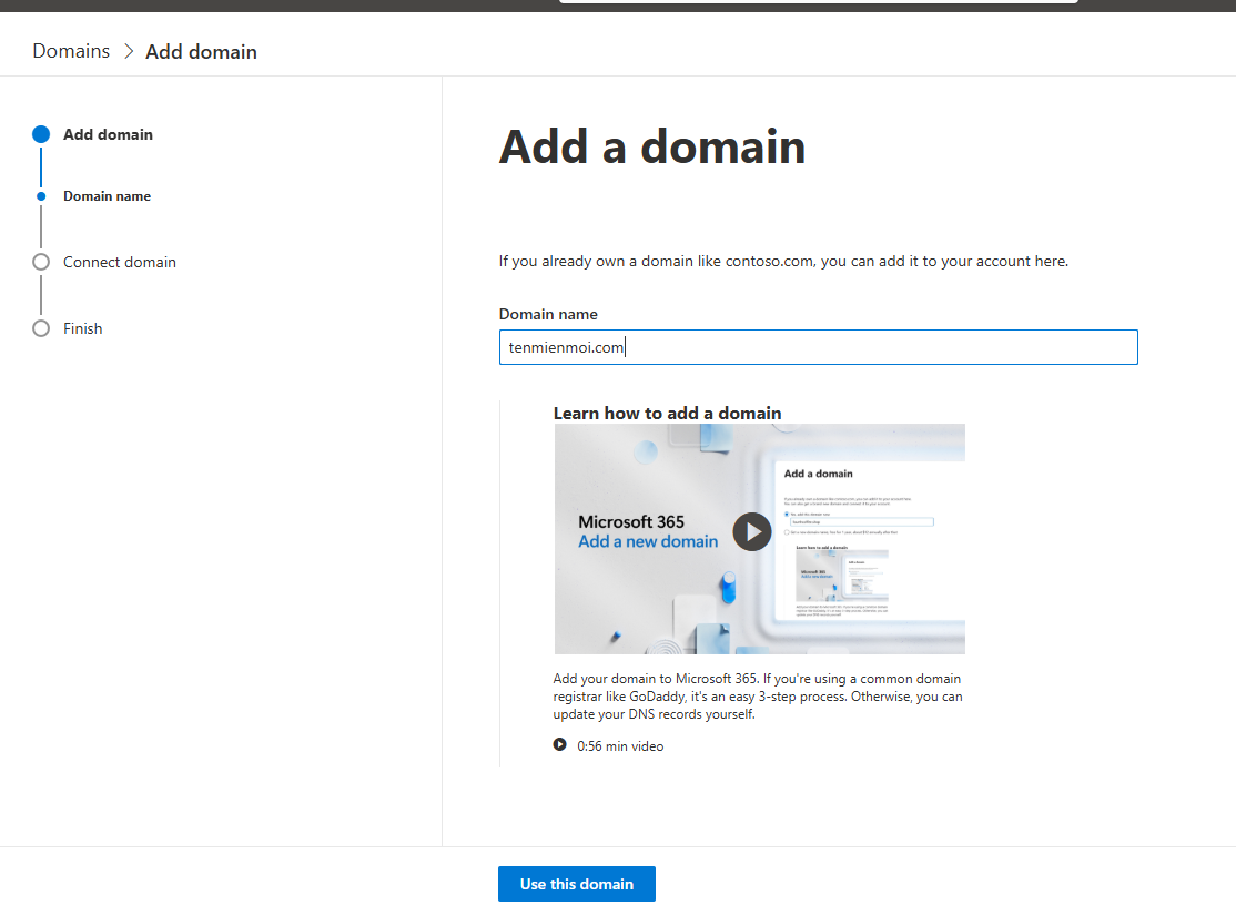Thêm domain Microsoft 365