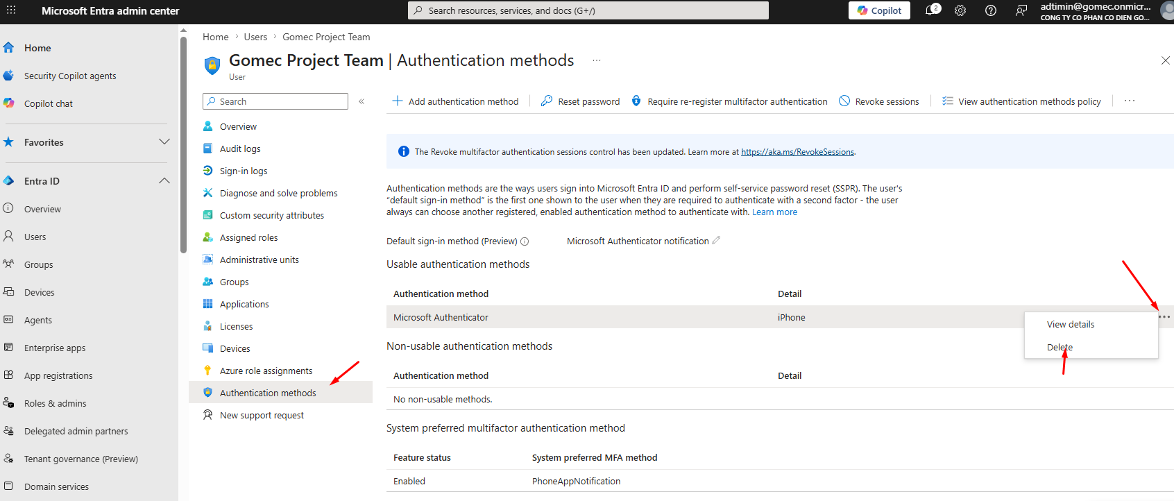 Cách xóa Microsoft Authenticator