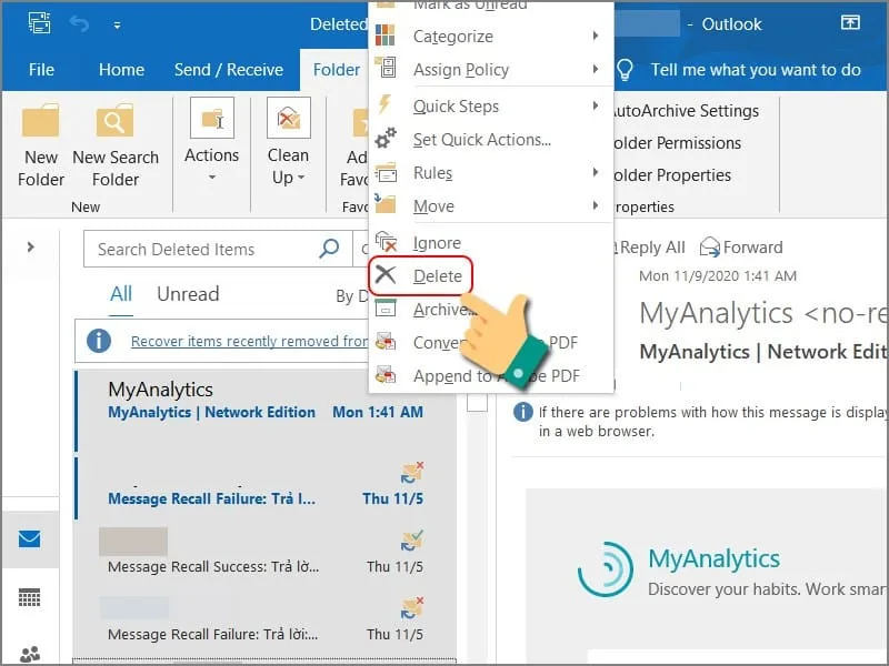 Không nhận được mail do hộp thư đầy
